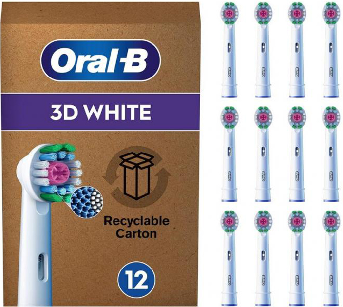 Końcówki do szczoteczki elektrycznej Oral-B Pro 3D White, 12 szt. (OB3DWH12) - obraz 1