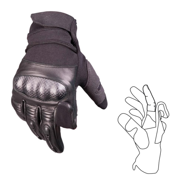 Перчатки тактические Sturm Mil-Tec Leather Tactical Gloves Gen.II XL Black - изображение 2