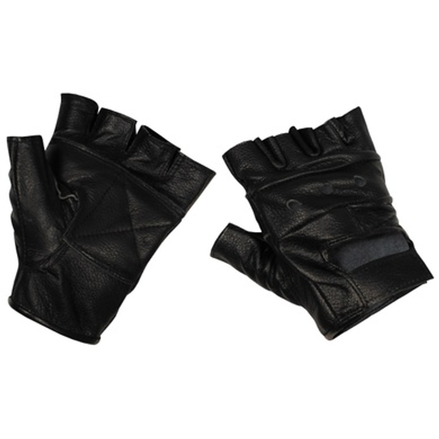 Безпалі шкіряні рукавиці MFH «Deluxe» Black S - зображення 1