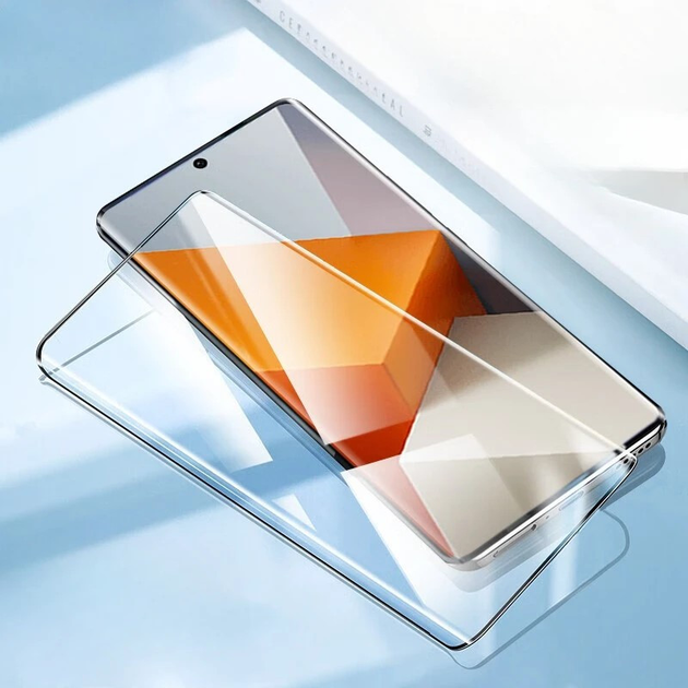 Изогнутое защитное 3D стекло для Xiaomi Redmi Note 13 Pro+ 5G с черной ...