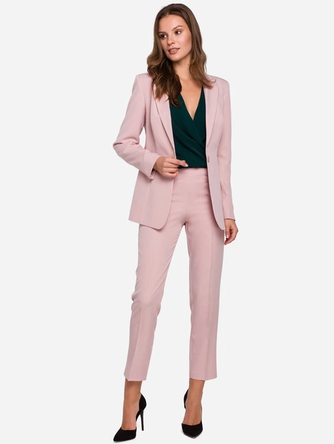 Піджак класичний жіночий Makover K036 S Світло-рожевий (5903068462719) - зображення 3