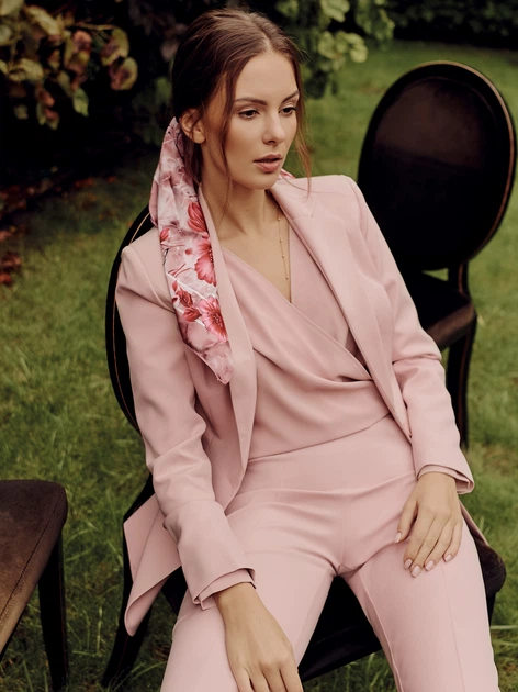 Піджак класичний жіночий Makover K036 S Світло-рожевий (5903068462719) - зображення 6