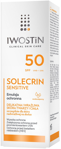 Сонцезахисна емульсія Iwostin Solecrin Lucidin Sensitive SPF 50+ 100 мл (5907734712771) - зображення 1