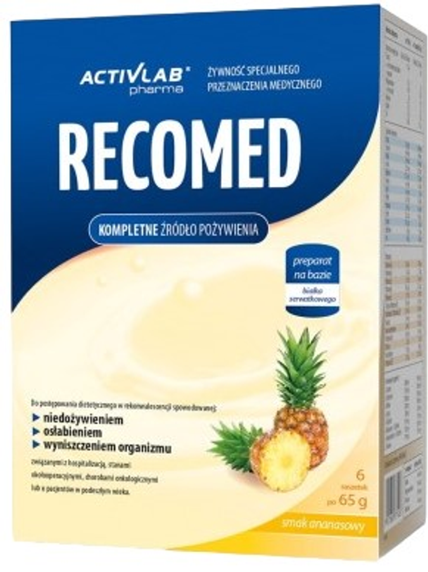 Żywienie dojelitowe Activlab RecoMed Smak ananasowy 6 x 65 g (5903260903270) - obraz 1