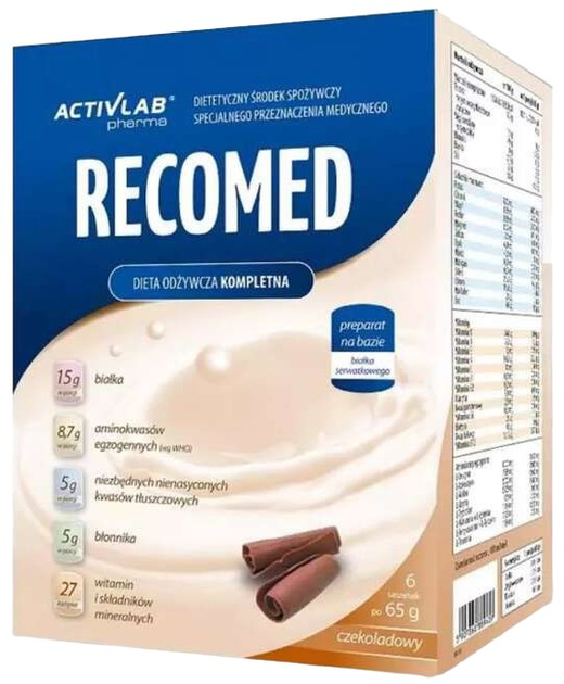 Ентеральне харчування Activlab RecoMed зі смаком шоколаду 6 x 65 г (5907368889429) - зображення 1