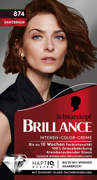 Krem farba do włosów Schwarzkopf Brillance Samtbraun 874 150 g (4015100441475) - obraz 1