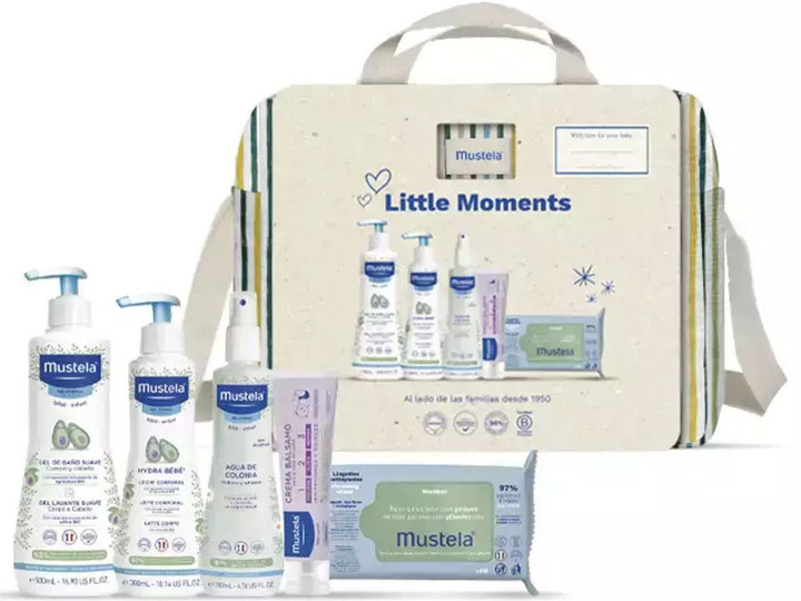 Дитячий косметичний набір Mustela Little Moments Striped 6 предметів (8436034153917) - зображення 1