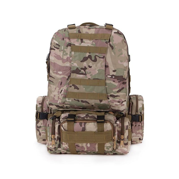 Рюкзак тактический на 55л (53х35х22 см), с подсумками, мультикам/ Туристический рюкзак с системой Molle - зображення 1