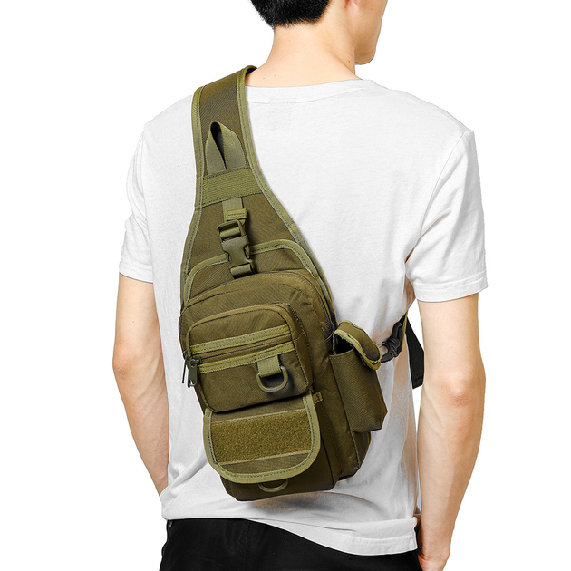 Тактична сумка-рюкзак через плече - олива - зображення 1