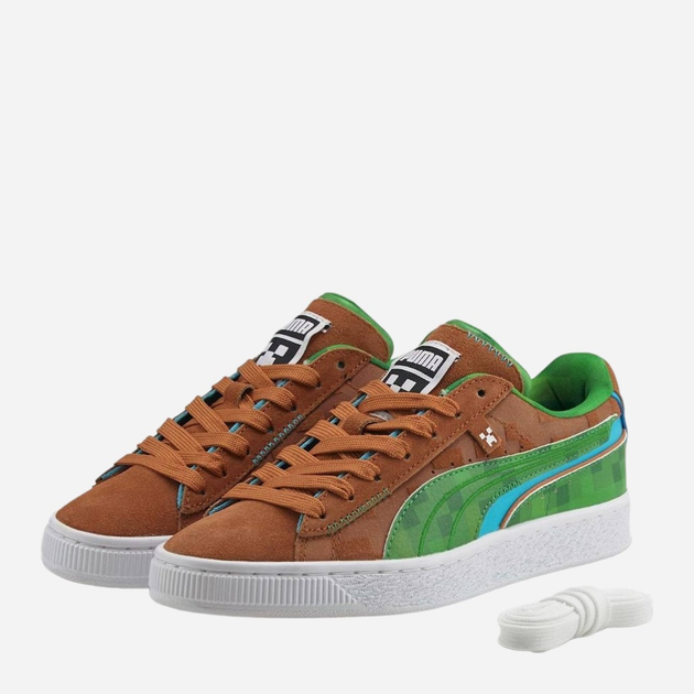 Tenisówki chłopięce Puma Suede Minecraft Jr 384485-01 38 Brązowy/Zielony (4064536448091) - obraz 2