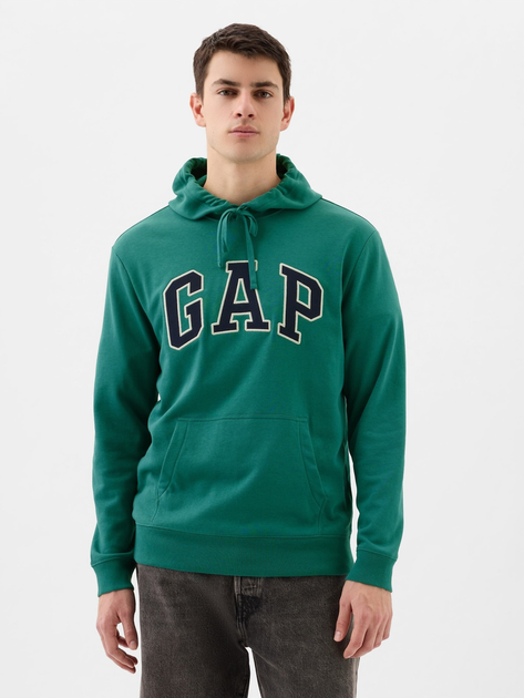 Bluza męska z kapturem z nadrukiem GAP 868460-00 XL Zielona (1200132977921) - obraz 1