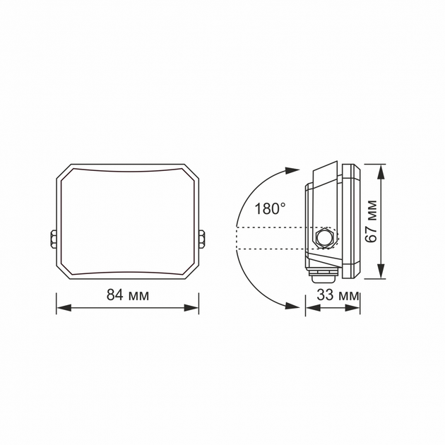 LED прожектор VIDEX F3 10W 5000K 220V Black (VLE-F3-0105B) - зображення 6