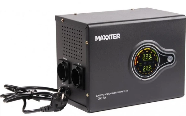 Інвертор Maxxter MX-HI-PSW500-01 з синусоїдальним виходом, регулятором напруги та управління батареєю, 500 ВА. Ідеально для котлів, системного відеоспостереження, сигналізації та інших важливих систем безпеки - Фото 1 Інвертор Maxxter MX-HI-PSW500-01 з синусоїдальним виходом, регулятором напруги та управління батареєю, 500 ВА. Ідеально для котлів, системного відеоспостереження, сигналізації та інших важливих систем безпеки - зображення 1