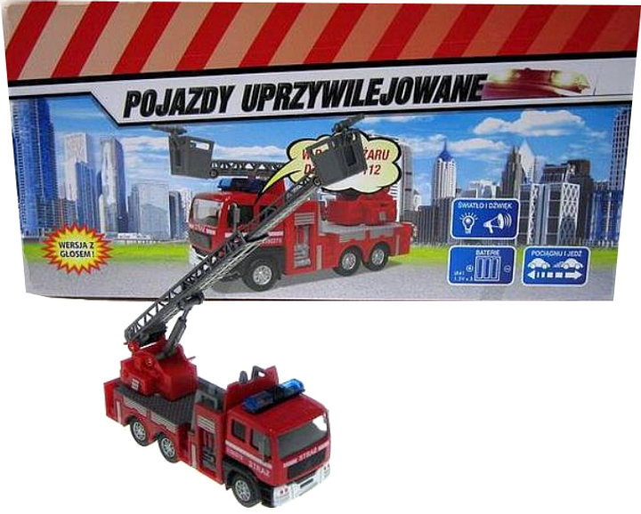 Wóz strażacki Hipo ze światłem i dźwiękiem 14 cm (5907700696982) - obraz 1