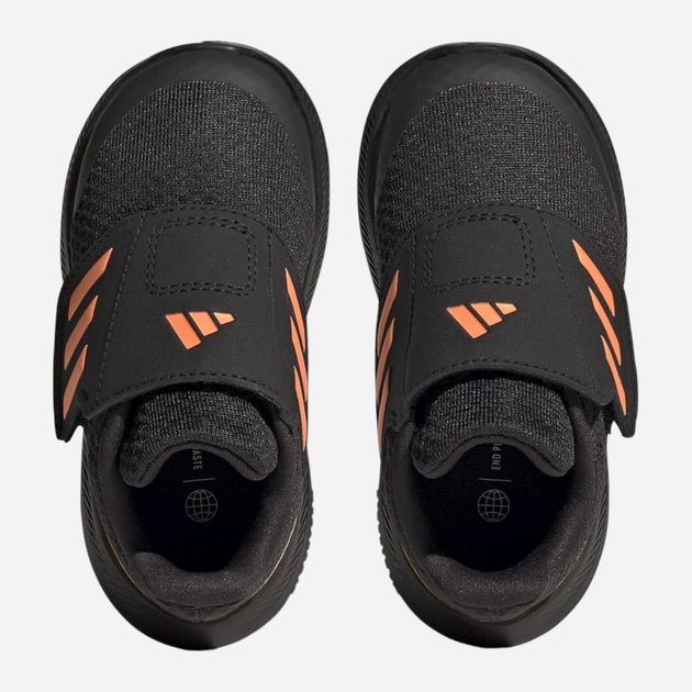 Buty sportowe chłopięce na rzepy adidas Runfalcon 3.0 AC I HP5861 24 Czarne z pomarańczowym (4066749852535) - obraz 4