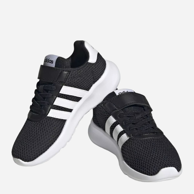 Buty sportowe chłopięce na rzepy adidas Lite Racer 3.0 El K HQ3763 39.5 Czarne z białym (4066748642656) - obraz 6