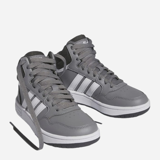 Підліткові високі кросівки для хлопчика Adidas Hoops 3.0 Mid K IF2721 35 Сірі (4066756543693) - зображення 2