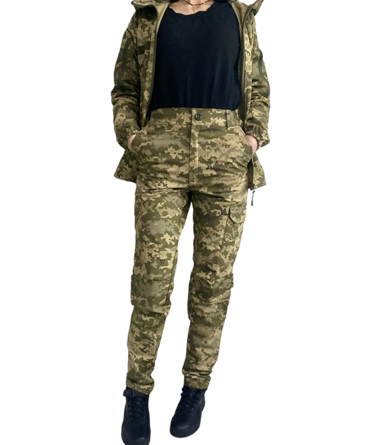 Жіночі тактичні військові брюки 50 укрпіксель - зображення 1