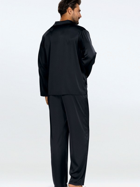 Piżama (koszula + spodnie) męska DKaren Lukas XL Czarna (5903251470828) - obraz 2