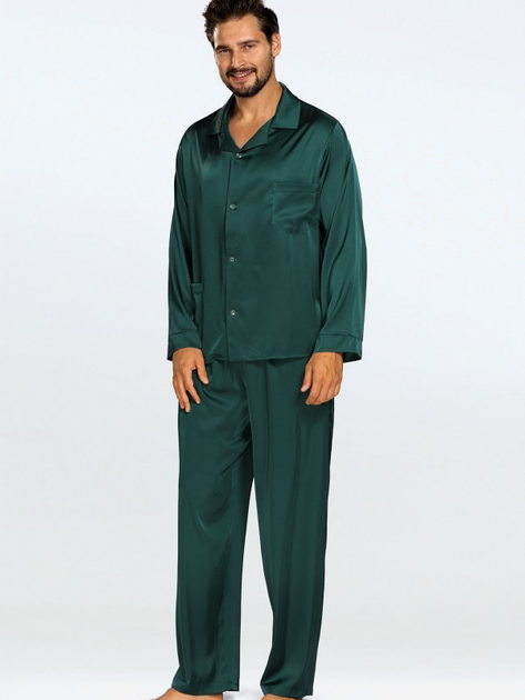 Piżama (koszula + spodnie) męska DKaren Lukas M Zielona (5903251470842) - obraz 1