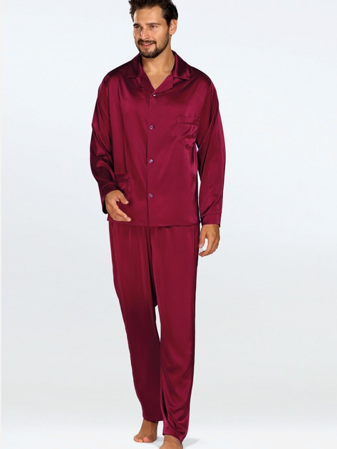 Piżama (koszula + spodnie) męska DKaren Lukas L Bordowa (5903251470972) - obraz 1