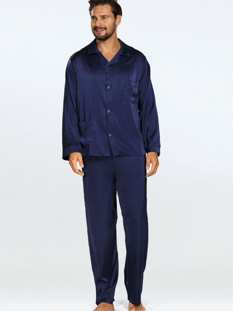 Піжама (сорочка + штани) чоловіча DKaren Lukas L Темно-синя (5903251471016) - зображення 1
