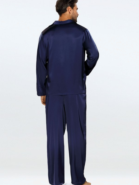 Piżama (koszula + spodnie) męska DKaren Lukas XL Granatowa (5903251471023) - obraz 2