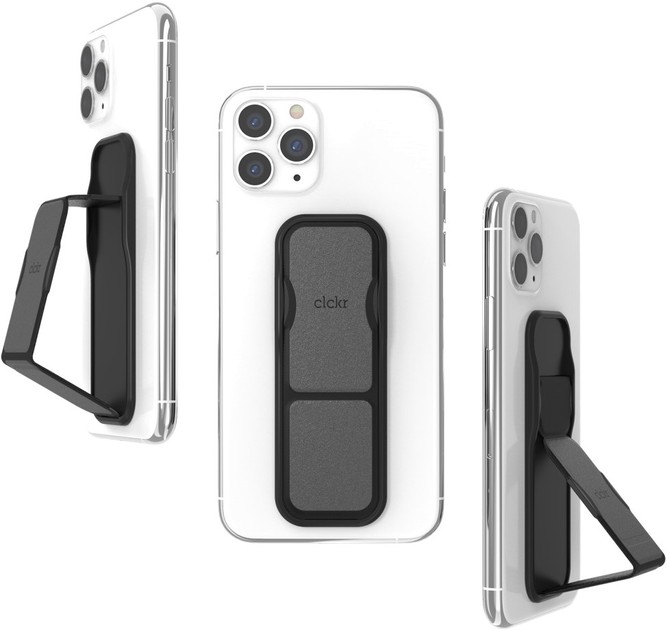 Тримач для телефону CLCKR Universal Grip & Stand Saffiano Size S Black-Silver (8718846077019) - зображення 2