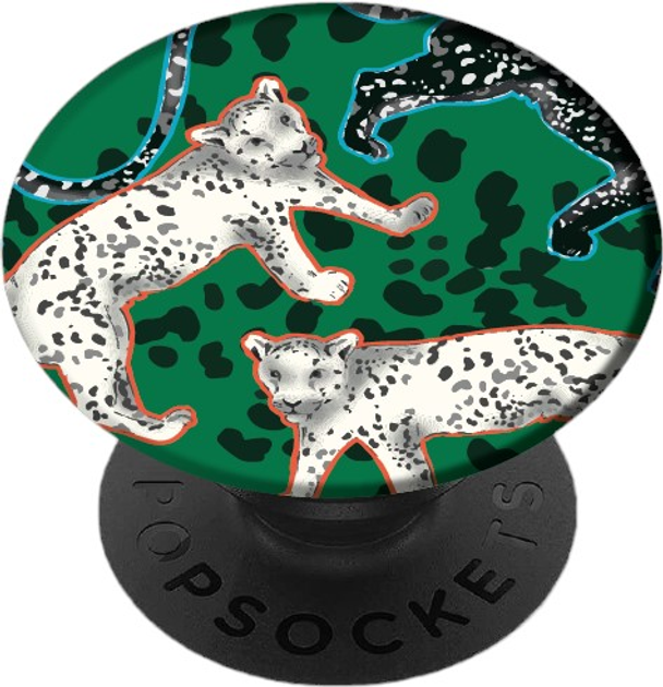 Тримач для телефону Richmond & Finch PopSockets Universal Green Leopard (7350111351441) - зображення 1