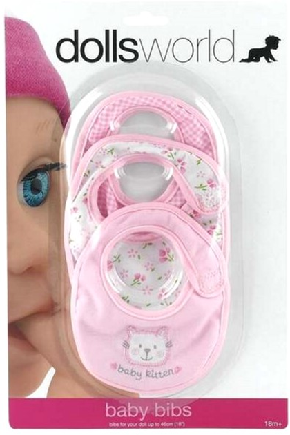 Набір слинявчиків для ляльок Dolls World із застібкою 3 шт (5018621087145) - зображення 1