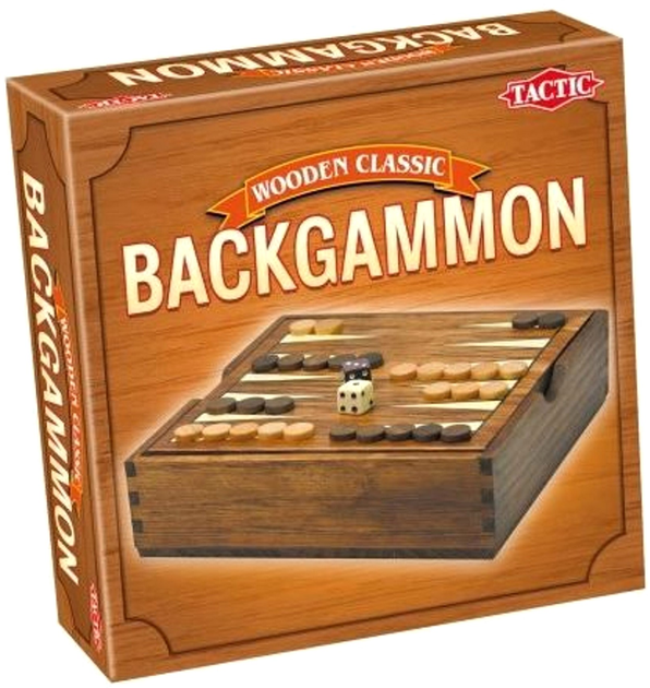 Backgammon Tactic Wooden Classic 17 cm (6416739140261) - obraz 1