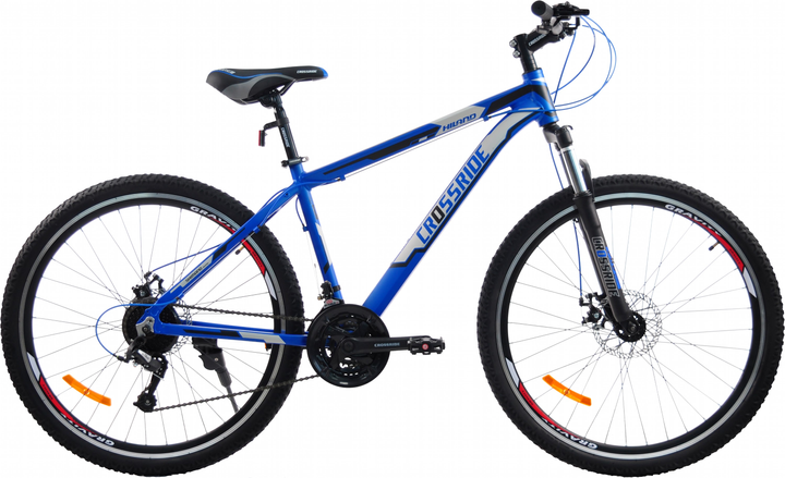Акція на Велосипед Crossride Hilland 27.5" 19" 2021 Чорно-синій (0247-С-19) від Rozetka