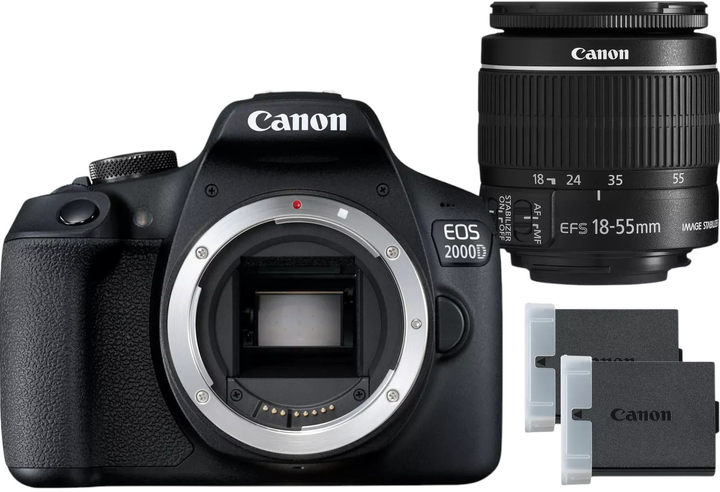 Aparat fotograficzny Canon EOS 2000D + EF-S 18-55mm IS II Lens + LP-E10 (2728C010) - obraz 2