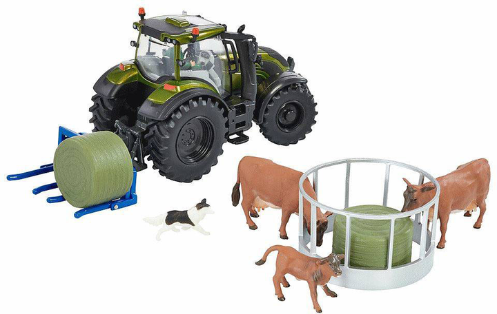 Traktor Britains Metalic Green Valtra z akcesoriami (0036881433231) - obraz 2