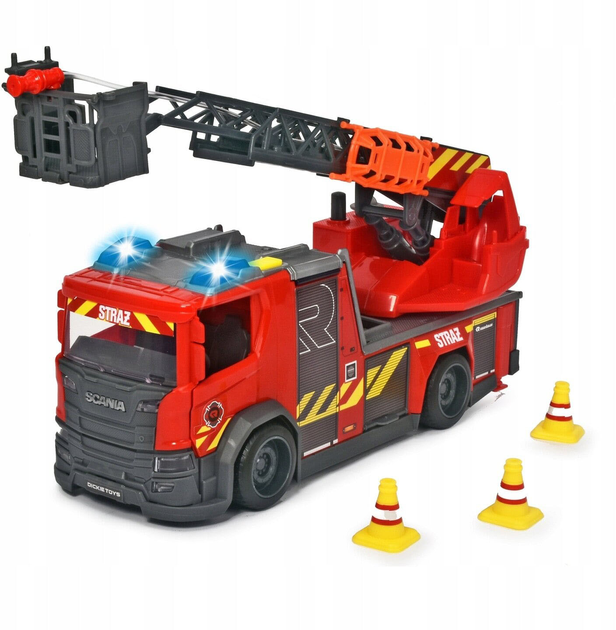 Wóz strażacki Dickie Toys SOS Scania ze światłem i dźwiękiem (4006333073380) - obraz 2