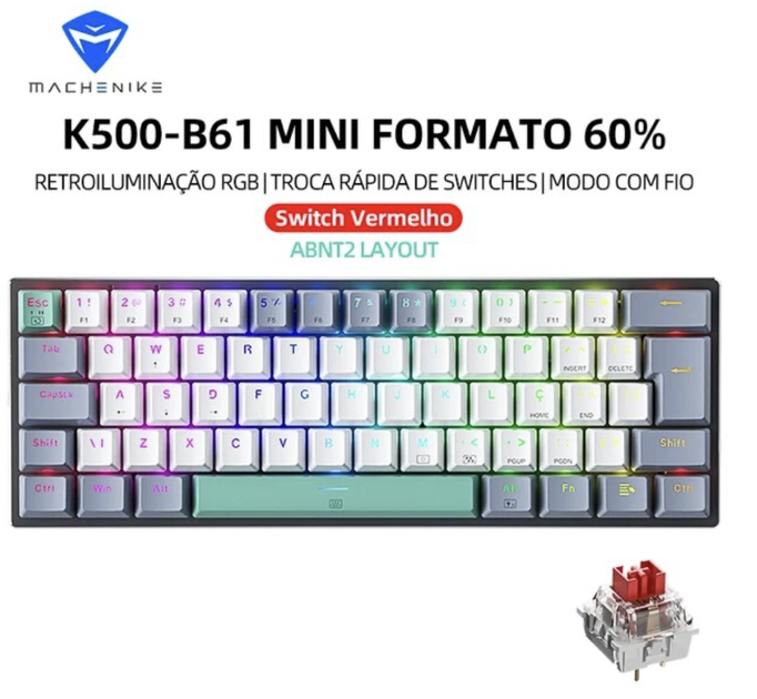 Механическая клавиатура Machenike K500-B61 на красных свичах с ...