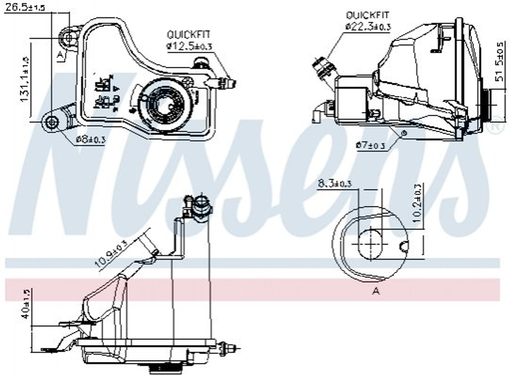 Розширювальний бачок NISSENS 996153 BMW 3 Series, 1 Series, X1 - зображення 1