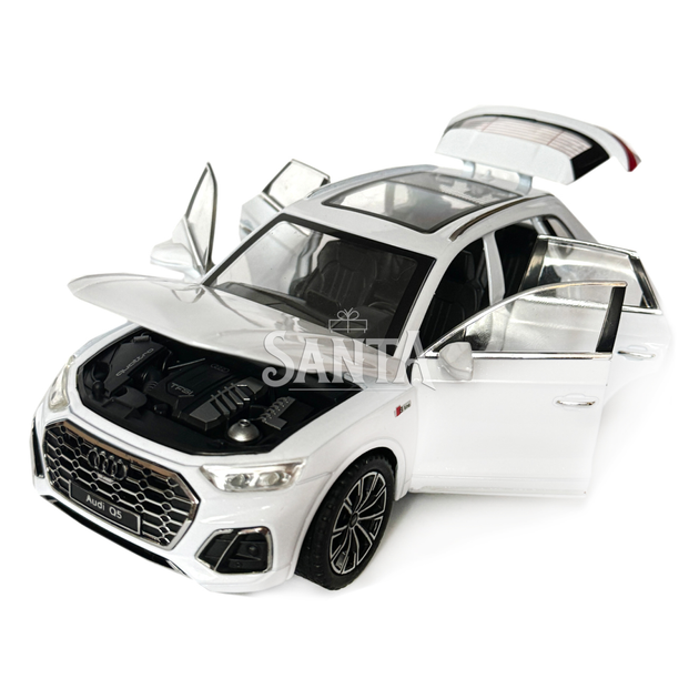 Машинка металлическая Audi Q5 Ауди белая 1:24 звук свет инерция откр двери багажник капот резиновые колеса 20*8,5*8см (AP-2014) - Фото 5 Машинка металлическая Audi Q5 Ауди белая 1:24 звук свет инерция откр двери багажник капот резиновые колеса 20*8,5*8см (AP-2014) - изображение 5