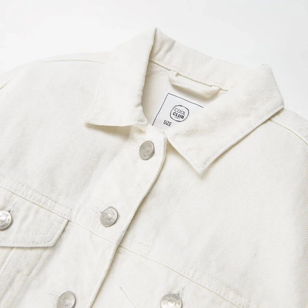 Kurtka jeansowa młodzieżowa dziewczęca Cool Club CJG2422096 146 cm Biała (5903977252494) - obraz 3