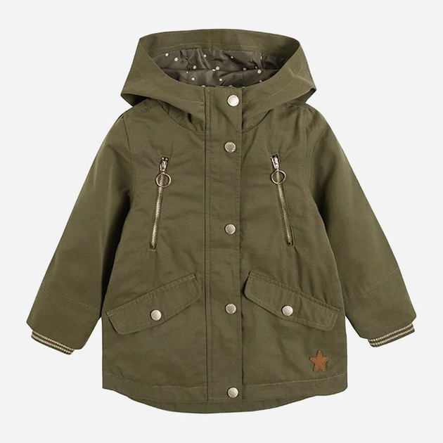 Kurtka parka dziecięca dla dziewczynki jesienna Cool Club COG2410188 122 cm Khaki (5903977140692) - obraz 1