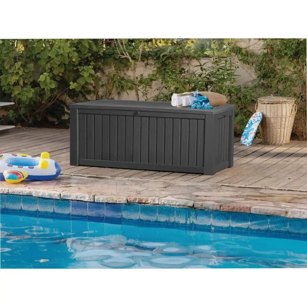 Ящик-скринька Keter Rockwood Storage Box 570 л графіт 250185 - Фото 4 Ящик-скринька Keter Rockwood Storage Box 570 л графіт 250185 - зображення 4