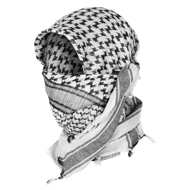 Арафатка шарф-шемаг тактическая Mil-Tec хлопок ONE SIZE 110х110 см Черно-белая HALSTUCH 'SHEMAGH' 110X110CM (12613000) - изображение 2