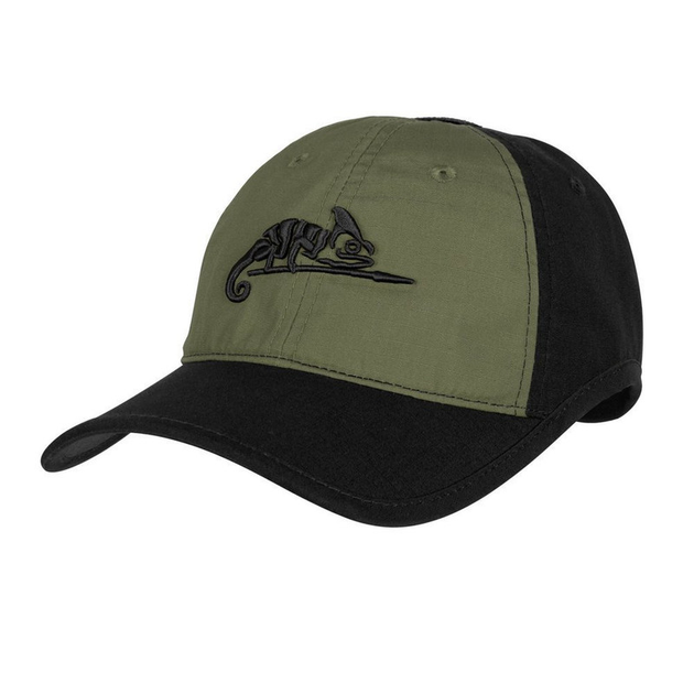 Бейсболка тактична Олива, Чорна Helikon-tex One size CAP RIPSTOP BLACK/OLIVE (CZ-LGC-PR-0102B) - зображення 1