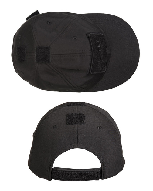 Бейсболка тактическая военная Mil-Tec SOFTSHELL One size Черная BASEBALL CAP (12317502) - изображение 2