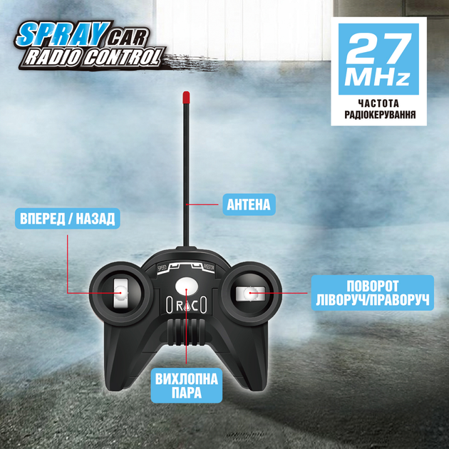Автомобіль на радіокеруванні Sulong Toys Spray Car Sport 1:24 зі світловими ефектами та вихлопною парою Блакитний (SL-354RHBL) (6900007322270) - зображення 8
