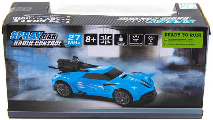 Автомобіль на радіокеруванні Sulong Toys Spray Car Sport 1:24 зі світловими ефектами та вихлопною парою Блакитний (SL-354RHBL) (6900007322270) - зображення 13