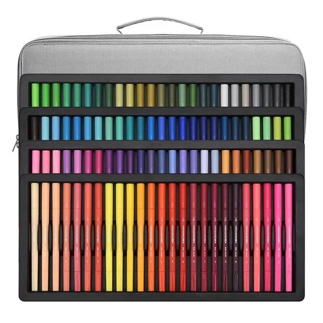 Набір кольорових маркерів Kaco Artist Double Tips Pen 100 Colors - зображення 2