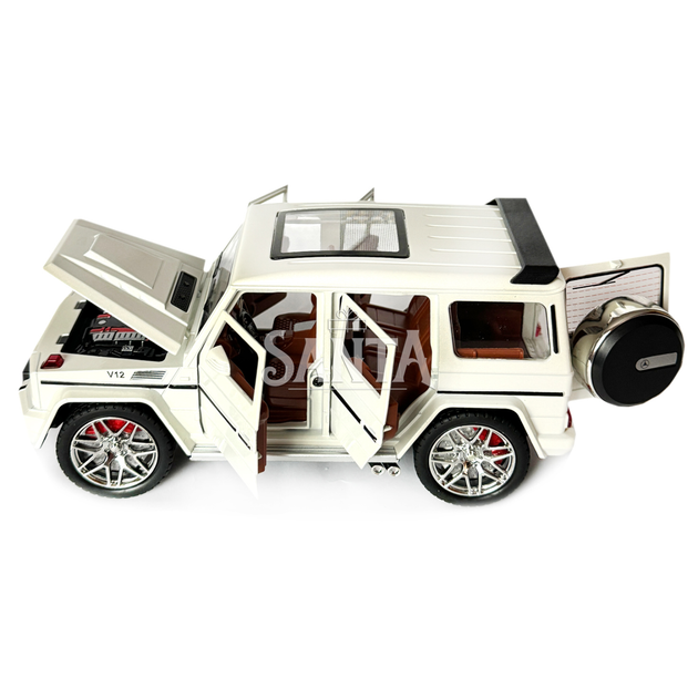 Машинка металева Mercedes-Benz G63 AMG Гелінтваген мерседес білий 1:24 світло, інерція, відчиняються двері, багажник, капот, 22*8*9,5см (AP-1834) - зображення 6
