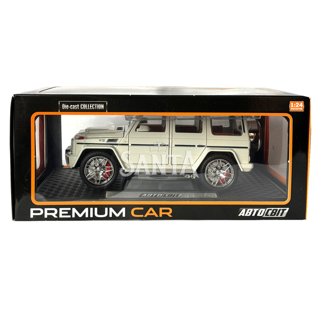 Машинка металева Mercedes-Benz G63 AMG Гелінтваген мерседес білий 1:24 світло, інерція, відчиняються двері, багажник, капот, 22*8*9,5см (AP-1834) - зображення 8