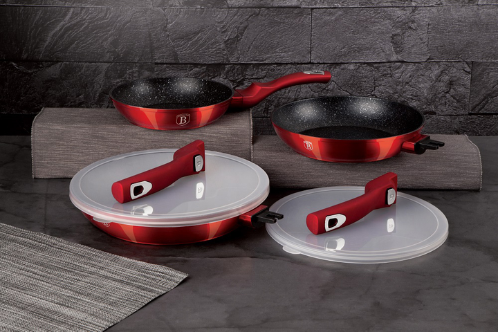 Zestaw patelni Berlinger Haus Metallic Line Burgundy Edition 3 szt (BH/7053) - obraz 3